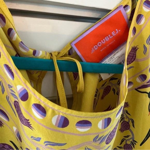 La DoubleJ Vesta Dress Melograno Giallo Placée in Silk Twill Sz S Fits M - Picture 9 of 11